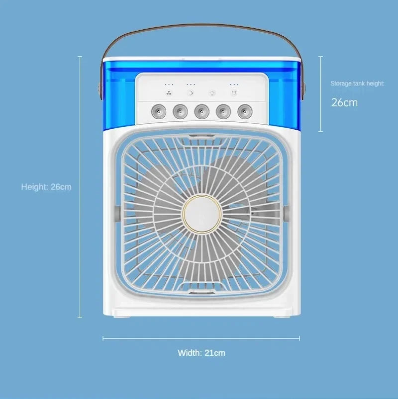 Umidificador portátil Ventilador Ar condicionado Doméstico Pequeno Refrigerador de ar Hidrocooling Ajuste de ar portátil para escritório Ventilador de 3 velocidades 