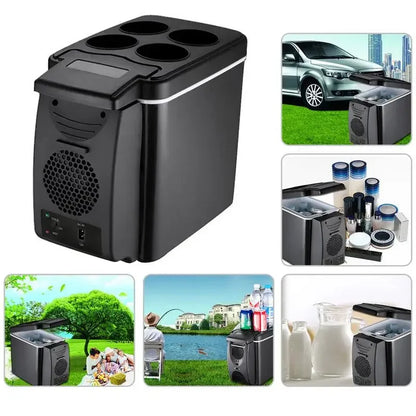 Car Mounted Mini Refrigerator 6-Liter Insulated Refrigerated Container Semiconductor Car Mounted Insulated Small Refrigerator Leedoar