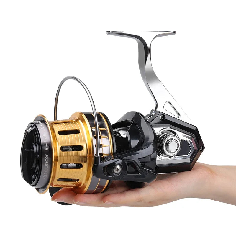 Anti Saltwater FB 2500 To 12000 Size Long Casting 5.1:1 10kg To 15kg Drag Power Metal Spool Spinning Fishing Reel Leedoar