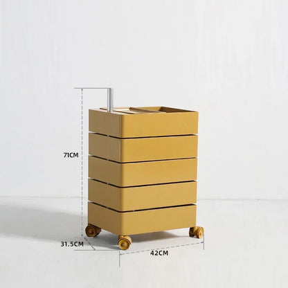 Multi Functional Movable Storage Cabinet Household Storage Cabinet Rotatable Bedside Table Minimalist Home Decoration Leedoar