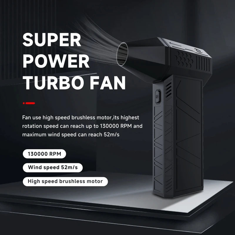 3nd Generation  Violent Turbo Fan 130000R Wind Speed 52m/s Industrial Duct Fan Brushless Motor Industrial Dust Blowing Tools Leedoar