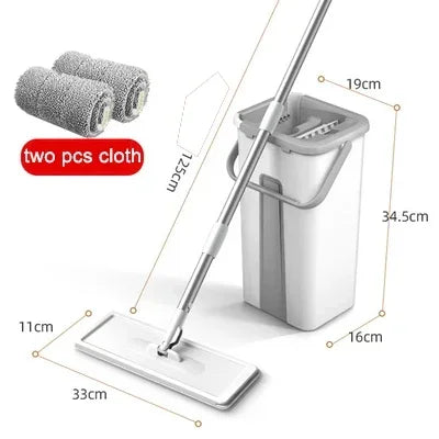 Mop mágico Floor Squeeze squeeze mop com balde balde plano rotativo mop para lavar piso casa limpeza doméstica limpador fácil 2020novo 