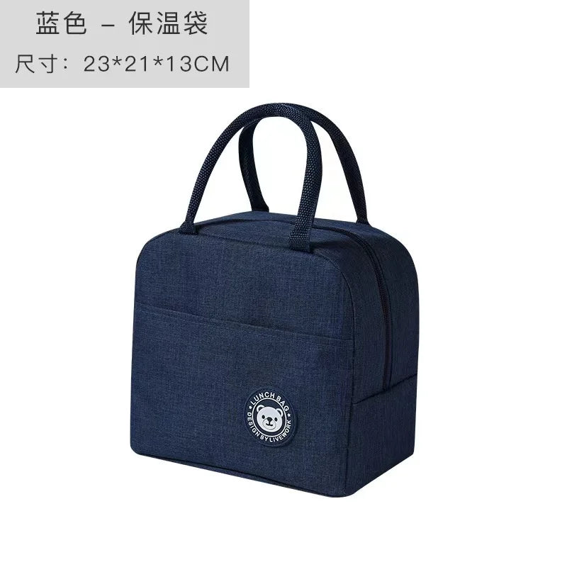 Bolsa de almoço de alumínio com isolamento unissex, bolsa de viagem portátil para almoço, bolsa de almoço simples e espessada, bolsa de lancheira da moda