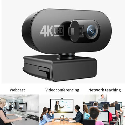 Mini Câmeras 4k Vídeo Webcam Computador Webcam Câmera 1080P 2K Full HD Web Camera Microfone embutido USB Web Cam para PC Computador 