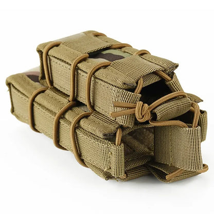 Military Molle System Magazine Bag M4 AR15 AK Universal Fast Double Deck Magazine Holster Nylon Tactical Airsoft Accessories Leedoar