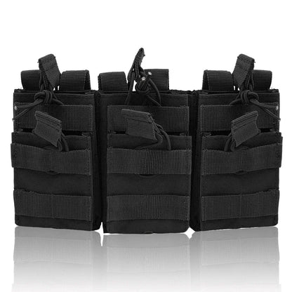 Tactical Molle Pouch Triple Magazine Pouch Double-Layer Mag Pouches Universal Cartridge Holder for M4 M14 M16 AK AR Leedoar