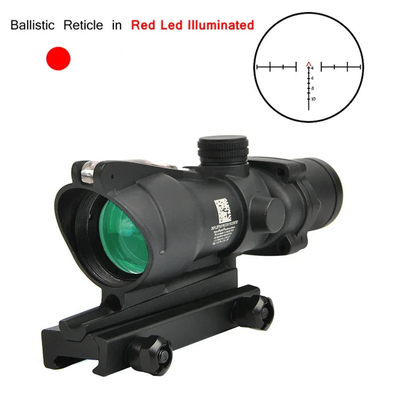 4X32 With RMR Real Fiber Optics Red Green Dot Illuminated Chevron Glass Etched Reticle Tactical Optical Scope Hunting Sight Leedoar