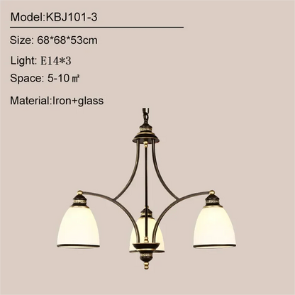 American style chandelier living room, dining room, bedroom lighting, Nordic minimalist retro lighting, rural household lighting Leedoar