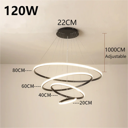 Design moderno pingente de luz lustre luxo hotel decoração para casa lâmpada pendurada círculo redondo led lustres 220v