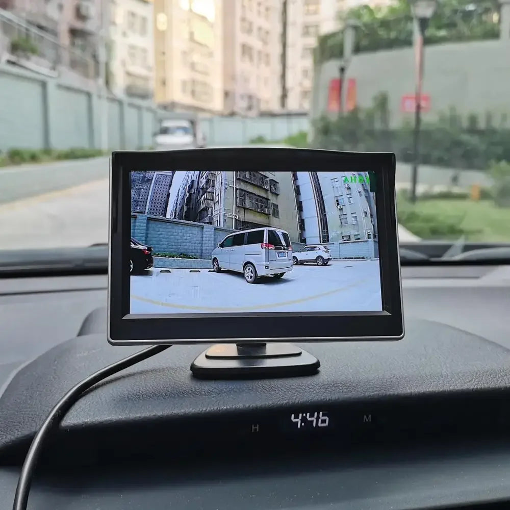 5-inch IPS AHD Car Rear View Monitor Internal Parking Backup Suction Cup and Bracket Reverse Image Suitable for MPV SUV Carriage Leedoar