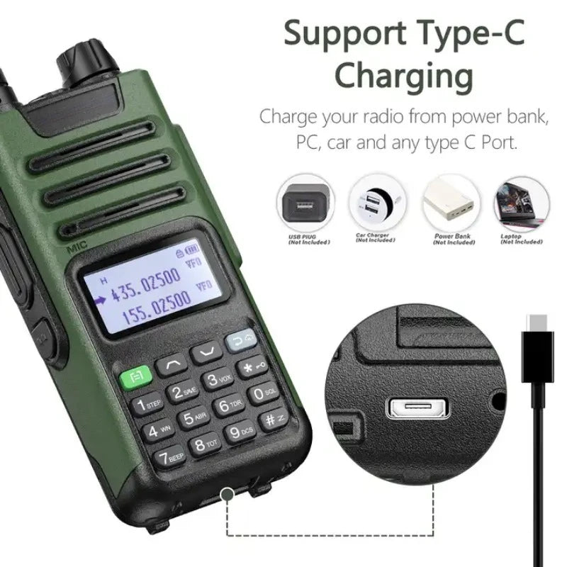 Novo UV-13 PRO Dual Band Walkie Talkie Tipo-C Carregador 10W Alta Potência Longo Alcance UV13 Pro Transceptor Ham Portátil Duas Vias Rad 