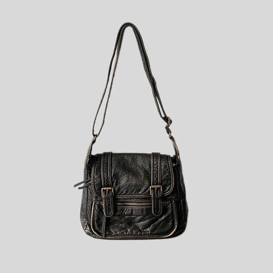 Bolso de hombro de PU, bolsos cruzados para mujer, bolso de gran capacidad, bolsos de mensajero de diseño vintage, bolso de motocicleta de moda de alta calidad