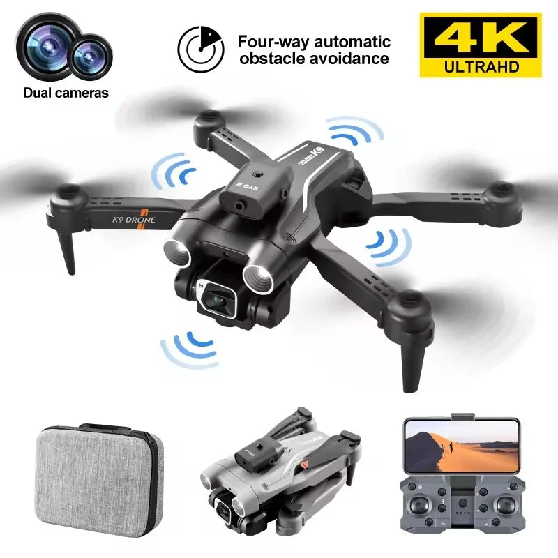 2024 New K9 MINI Drone 4K HD Dual Camera WiFi FPV Air Pressure Altitude Hold Foldable Quadcopter RC Drone Kid Toy Leedoar