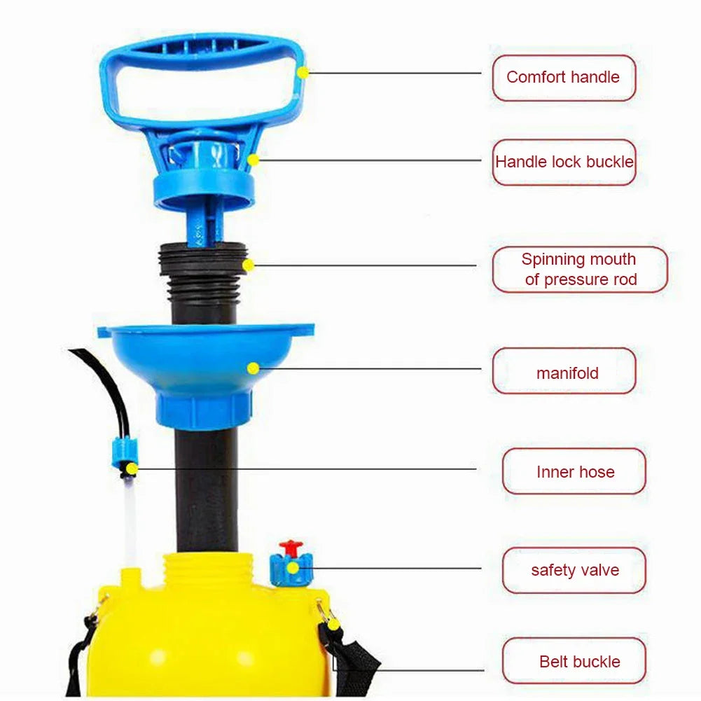 5L 8L Hand Pressure Sprayer Air Pressure Pump Sprayer for Garden Irrigation Gardening Tools and Equipment Mist Nozzle for Lawn Leedoar