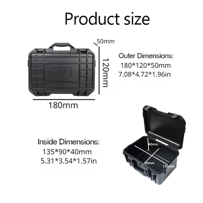 Caja de herramientas de plástico ABS sellada, rígida, para llevar, equipo de seguridad, maletín de herramientas, resistente a impactos, caja de herramientas a prueba de golpes con esponja 