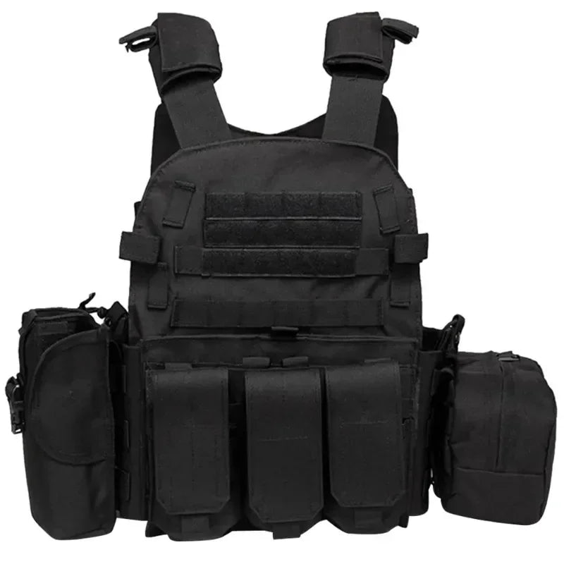 Tactical Hunting Vest Camouflage Plate Multifunctional Paintball Airsoft Vest Adjustable Men's Outdoor Riding Combat Gear Leedoar