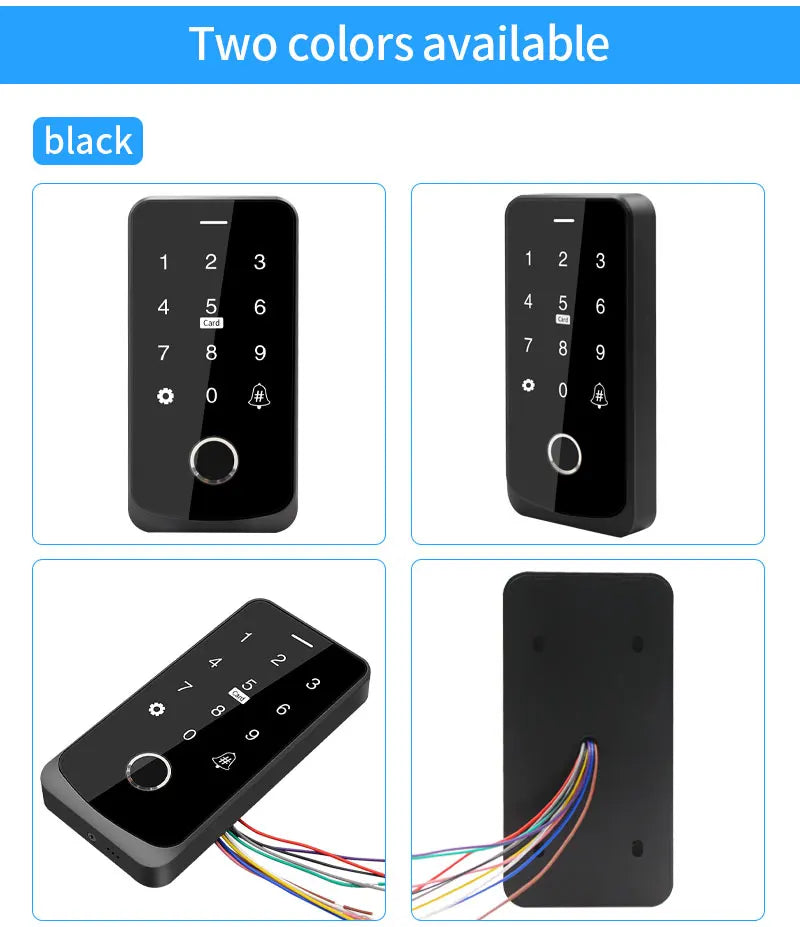 Máquina de controle de acesso Smart TuYa APP Desbloqueio remoto de celular NFC Impressão digital Senha Cartão RFID Controlador de fechadura de porta IP67 