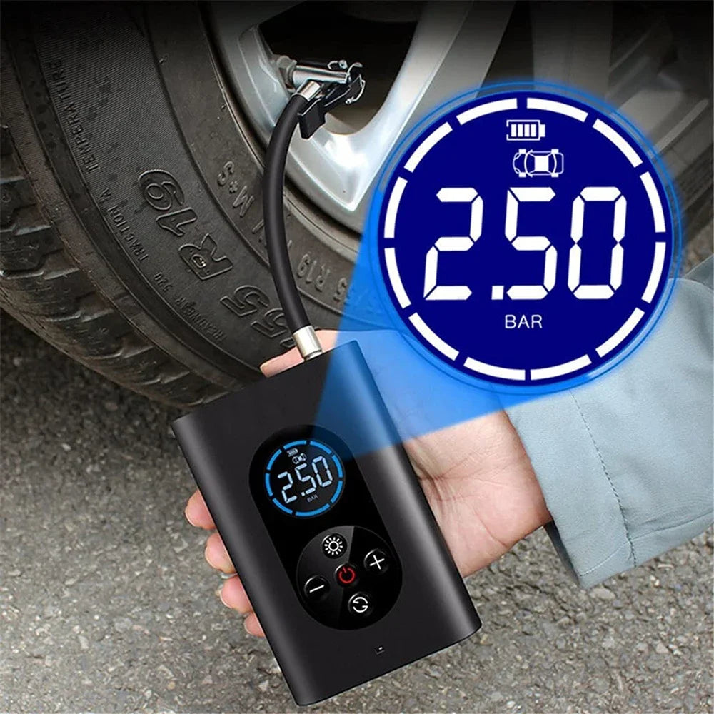 Car Air Compressor Mini Portable Wireless Digital Electric Inflator Pump Inflatable for Auto Motorcycle Bicycle Tire Tyre Balls Leedoar