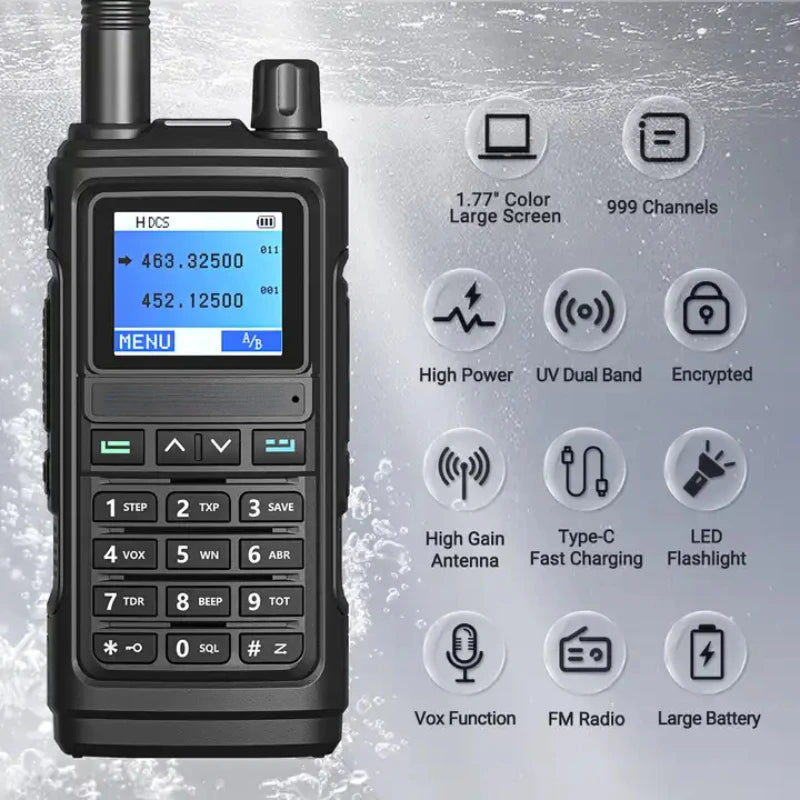 UV-17 Pro VHF Walkie Talkie 136-174MHz; UHF 400-520MHz Dual Band Handheld Analógico FM Wireless set Amador para caça