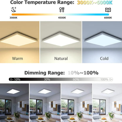 LED Square Ceiling Lamp With RGB Color Changing Backlight Remote Control Bedroom Living Room Embedded Dimmable Atmosphere Light Leedoar