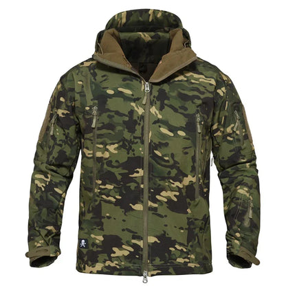 Chaqueta táctica militar de invierno para hombre, ropa de camuflaje CP del ejército, Airsoft, impermeable, cortavientos, abrigo de bombardero polar multicámara para hombre