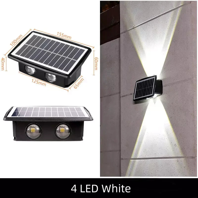 Solar Lamp Courtyard Door Number Wall Lamp Outdoor Waterproof Wall Washer Lamp Villa Spotlight Up And Down Double Head Leedoar