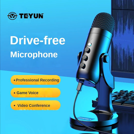 2023 New JD-900 Born Noise Cancelling Decorative Wired Mic Microphone USB Studio Recording Meeting Microphone for Live Broadcast Leedoar