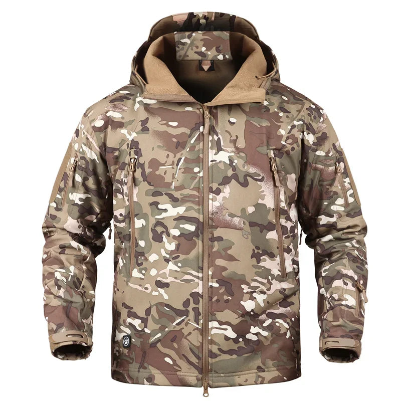 Chaqueta táctica militar de invierno para hombre, ropa de camuflaje CP del ejército, Airsoft, impermeable, cortavientos, abrigo de bombardero polar multicámara para hombre