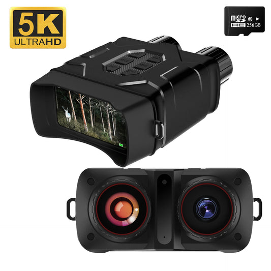 Binoculares 5K UHD WIFI N016, telescopio de visión nocturna de 4 pulgadas, 52 MP, zoom digital 10X, binoculares infrarrojos de 300 m para caza y acampada