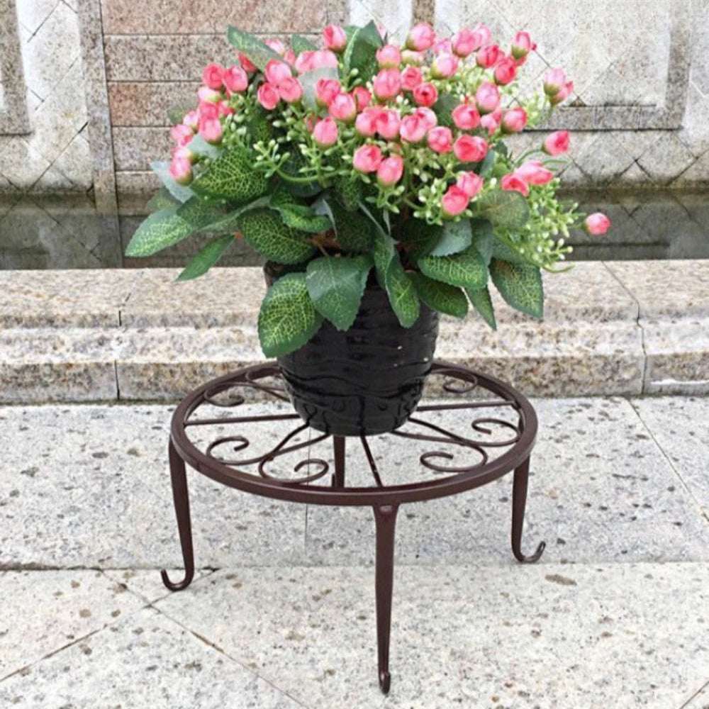 Metal Potted Plant Stands Duty Rustproof Iron Round Flower Pot Stands Indoor Outdoor Plant Holder Support Rack Plant Stand Rack Leedoar