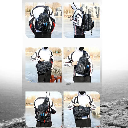 Multifunctional Fishing Bag Waterproof Large Capacity Outdoor Fishing Tackle Backpack Fishing Tackle Storage Travel Tote Bag Leedoar