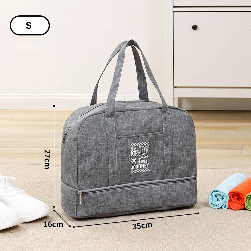 Moda Bolsa de Viagem Dobrável Unissex Oxford Viagem Fim de Semana Bolsas de Pernoite Grande Capacidade Bagagem de Mão Bolsa Duffel Acessórios Suprimentos