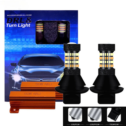 2pcs Car Daytime Running Light LED DRL P21W PY21W 1156 Auto Headlights White 7440 T20 Canbus Turn Signal Yellow Brake Lights 12V Leedoar