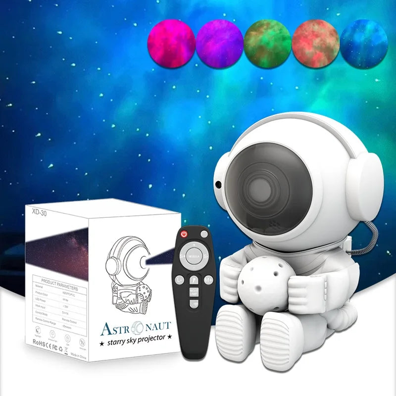 Astronaut Projection Light Bedside Small Night Light Multi-color Starry Sky Milky Way Remote Control Home Ceiling Decoration Leedoar