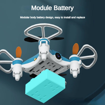 HC723 Mini Drone 2.4G Remote Control Quadcopter USB Charging Light Aerial Photography Fixed Height Aerobatic Tumbling Quadcopter Leedoar