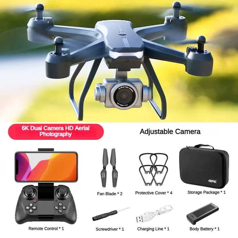 V14 Professional Drone 6K HD Dual Camera Wide Angle WIFI Realtime Transmission FPV Drone Optical Flow Location RC Quadcopter Toy Leedoar