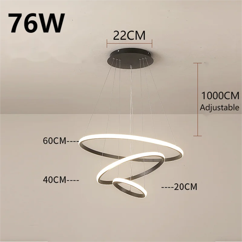 Design moderno pingente de luz lustre luxo hotel decoração para casa lâmpada pendurada círculo redondo led lustres 220v