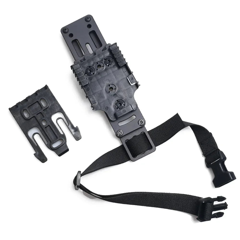 Military Tactical Holster Leg Strap Metal Modular Pistol Holster Adapter Military Hunting Airsoft Quick Pull QLS Platform Leedoar