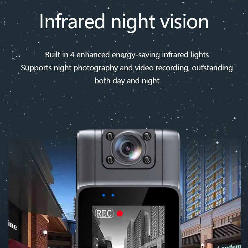 2K WiFi Video Recorder Wearable Body Portable Law Enforcement Body Worn Camera Night Vision Laser Infrared Action Camera Leedoar