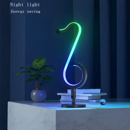 Modern Decorative Color Dimmable RGB Atmosphere Ambient Light Smart APP Remote Control Music Symphony Table LED Night Light Leedoar