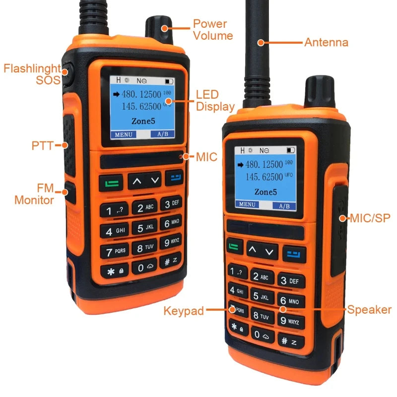 UV-17 Pro VHF Walkie Talkie 136-174MHz; UHF 400-520MHz Dual Band Handheld Analógico FM Wireless set Amador para caça