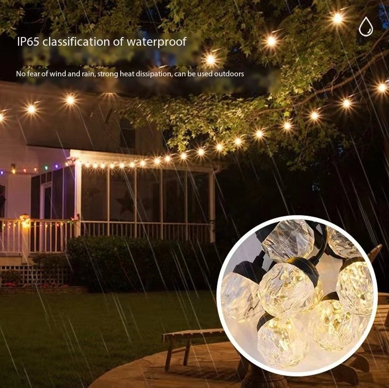 5M Nova corda de luz LED ao ar livre à prova d'água cor quente luz quente jardim pátio festa atmosfera luminárias decorativas 