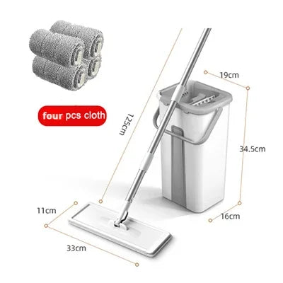 Mop mágico Floor Squeeze squeeze mop com balde balde plano rotativo mop para lavar piso casa limpeza doméstica limpador fácil 2020novo 