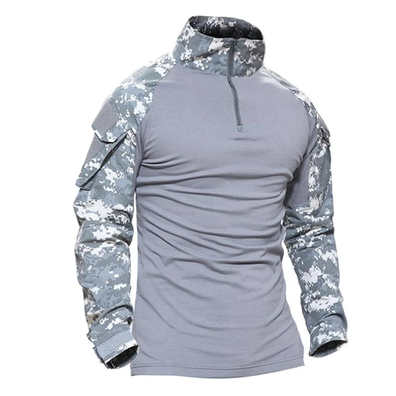 Camisetas de senderismo y deportes al aire libre para hombre, camisetas de combate Softair, militares, ejército, Multicam, CP, camuflaje, caza, escalada, ropa táctica 