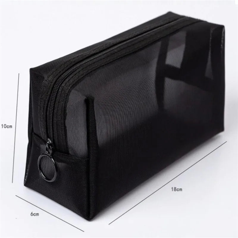 1 bolsa de cosméticos negra para hombres y mujeres, transparente, organizador de viaje, bolsa de artículos de tocador grande y pequeña, bolsa de maquillaje 