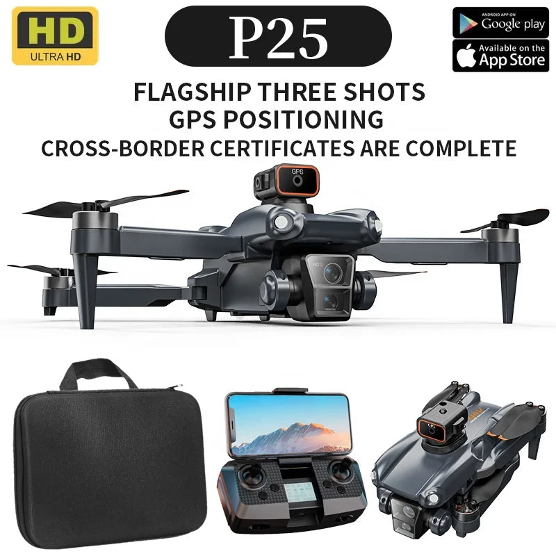 P25 Pro Drone 8K GPS Câmera Profissional 4K Drone Brushless Fotografia Aérea Longa Resistência Evitação de Obstáculos RC Helicóptero 