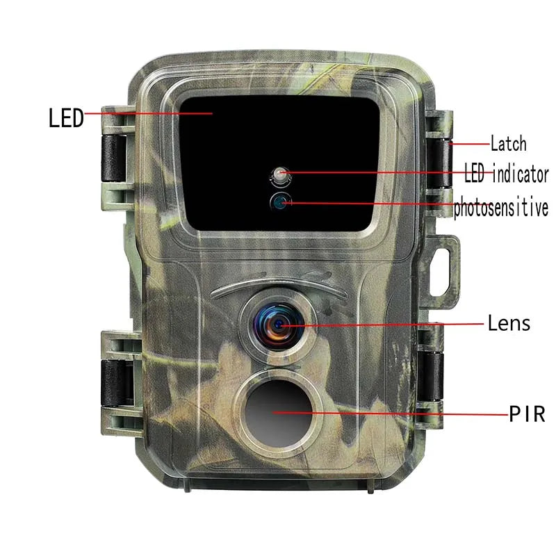 2Pcs Mini Trail Camera 20MP 1080P Mini600 Infrared Night Vision Motion IP66 Waterproof Wild Trap Game Hunting Photo Monitoring Leedoar