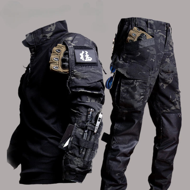 Men's Tactical Frog Suit Airsoft Outdoor Clothes Military Paintball SWAT Assault Shirts Special Forces Uniform Pants for Men Leedoar