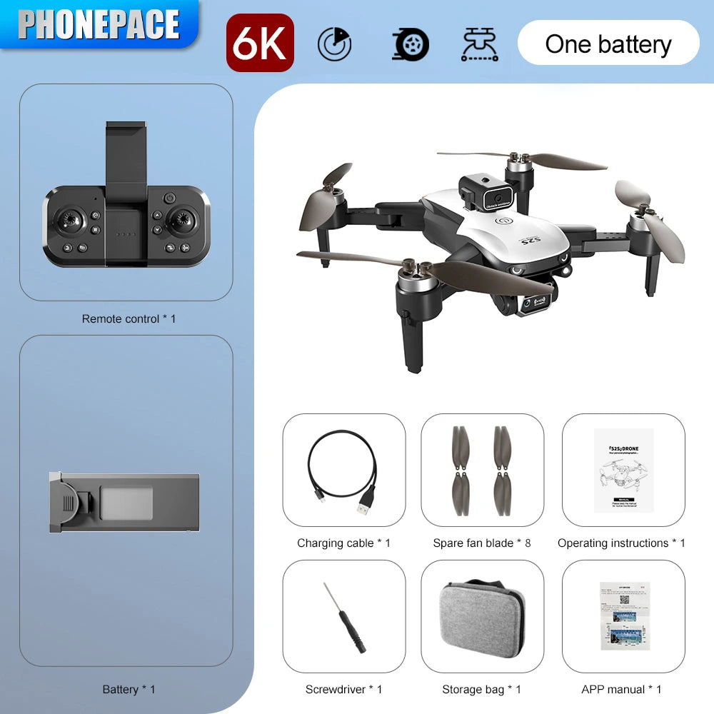 S2S 6K Drone 5G GPS Profesional HD Aerial Photography Dual-Camera Omnidirectional Obstacle Brushless Avoidance Quadrotor Leedoar