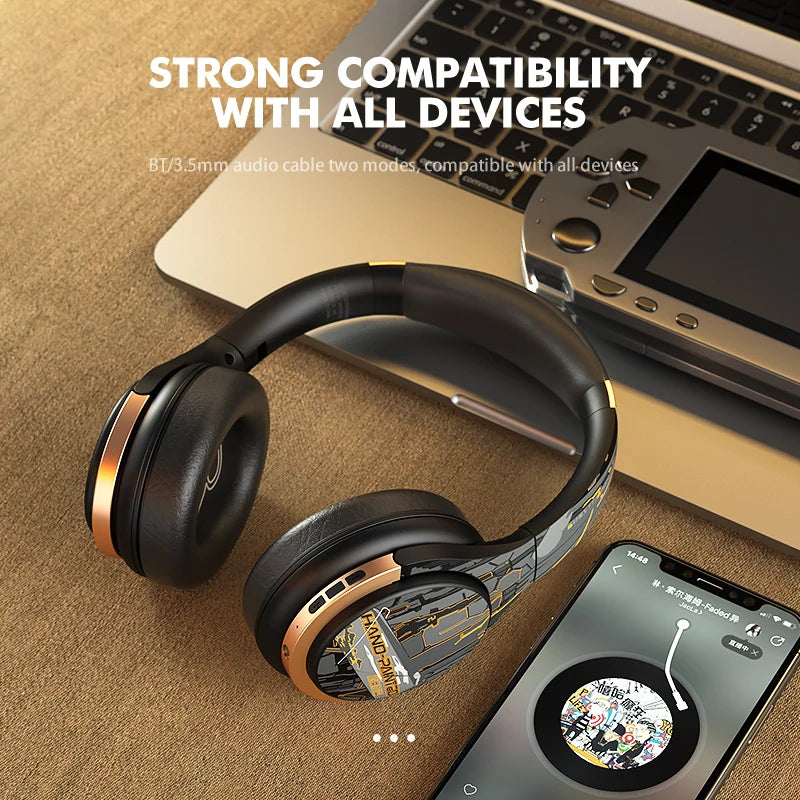 EL-A6 Wireless Bluetooth Foldable Headset Noise Reduction No Delay High Quality Over-Ear Gaming Headphones for Android/IOS/WIN Leedoar